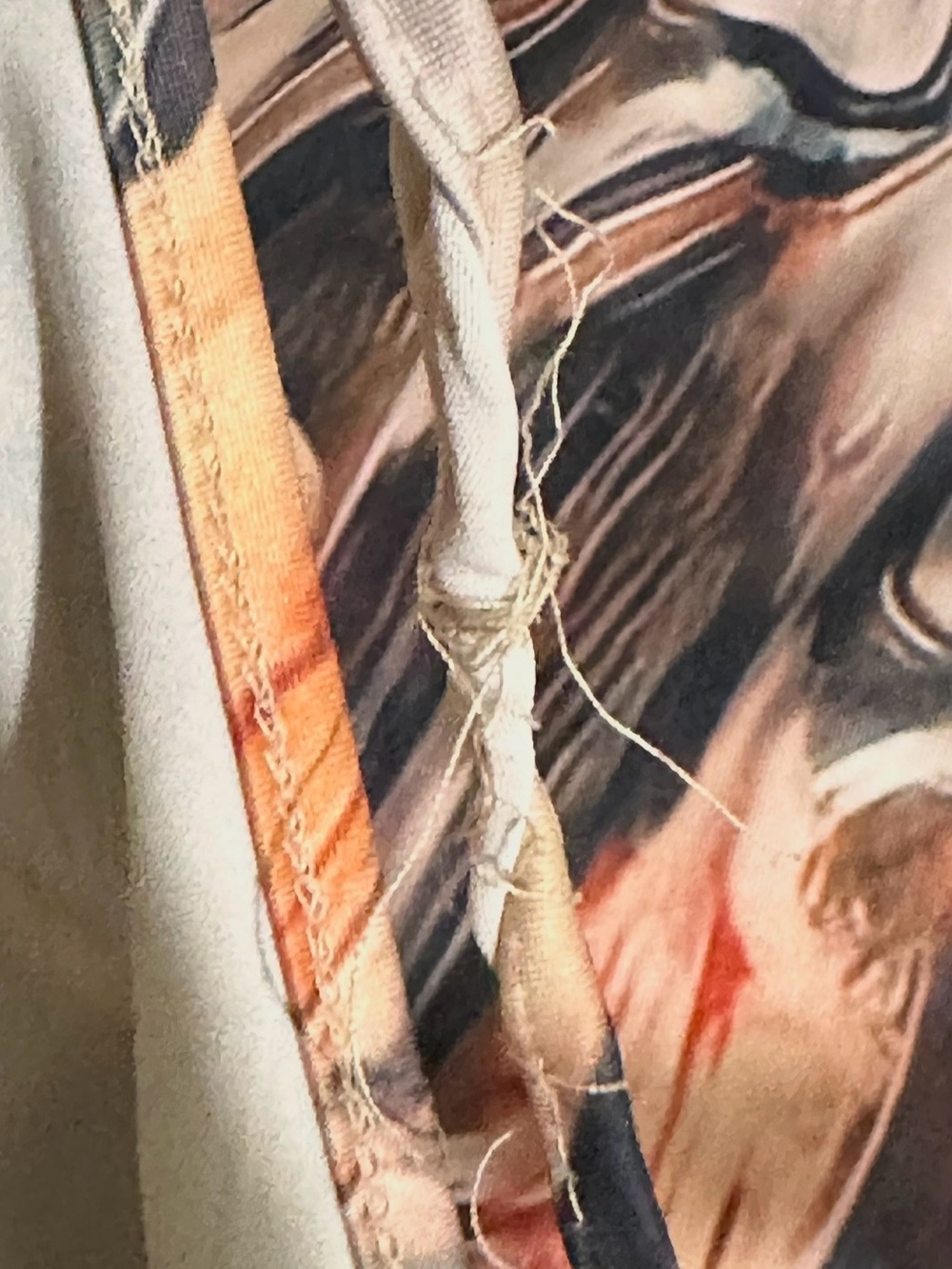 chic Marble Swirl Wide-Leg Jumpsuit in Peach, Black & Cream - Picture 9 of 13